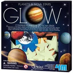 Набір сяючих наклейок 4M Glow Планети та 20 зірок (00-05635)