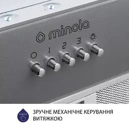 Витяжка повновбудована Minola HBI 5262 GR GLASS 700 LED - мініатюра 6