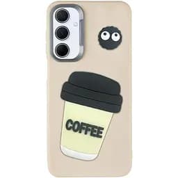 Чехол TPU Leather Toys для Samsung Galaxy S25 FE Coffee / Sand