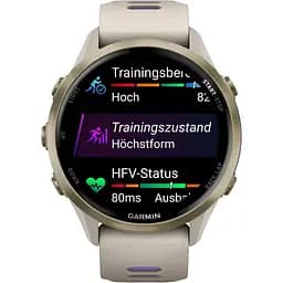 Смарт-годинник Garmin Forerunner 970 Soft Gold Titanium with French Gray Case and French Gray/Translucent Indigo Band (010-02969-12) [142389] - мініатюра 6