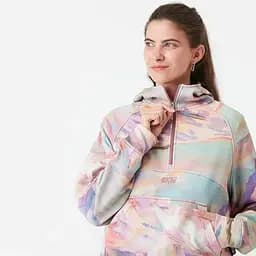 Толстовка жіноча Picture Organic Quenda 1/2 Zip Printed Women M Блакитний-Рожевий - мініатюра 3