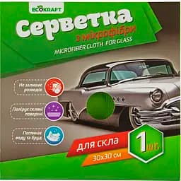 Серветки з мікрофібри для скла 30x30 см EcoKraft (6920021769349)
