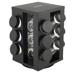 Набір ємностей для спецій Ofenbach 12 шт. на підставці чорний (OF-101001)