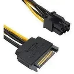 Кабель питания для видеокарт Sata 15-pin штекер 6-pin Card power TCOM 15 см