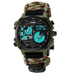 Годинник чоловічий наручний спортивний Skmei 2202 Paracord (Камуфляжний нейлоновий ремінець) - мініатюра 3