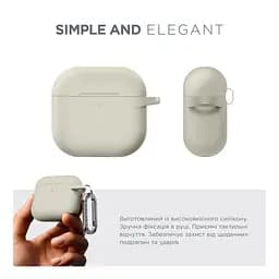 Силіконовий чохол для навушників Apple AirPods 4, Hang Case, бежевий, ультратонкий захисний кейс товщиною 2 мм, захист від подряпин, пилу та ударів, компактний, з карабіном для кріплення, ArmorStandart (ARM81279) - мініатюра 2