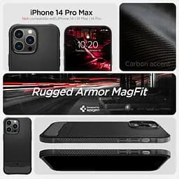 Оригінальний протиударний чохол Spigen Rugged Armor MagSafe для Iphone 14 Pro Max (6.7") Matt Black ACS04812 - мініатюра 15