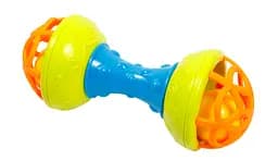Игрушка-погремушка Lindo Гантеля, зеленый с голубым (Б 347 зел)