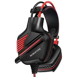 Навушники Borofone Gaming LED Racing headphones Hi-Res BO101 чорно-червоні