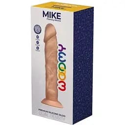 Силіконовий фалоімітатор Wooomy Mike, термореактивний, з присоскою, довжина 19,7 см, діаметр 4,2 см