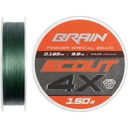 Шнур Brain Scout 4X 150m (deep green) 0.163mm 9.8kg