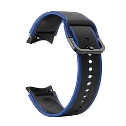 Браслет Double Line для Samsung Galaxy Watch 5 - чорно-синій ширина кріплення 20мм силікон Watchbands (W12-1WB12349934) - мініатюра 2
