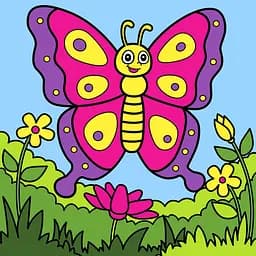 Картина за номерами Santi Метелик, неонові фарби, 25х25 см (954596)