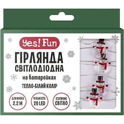 Гирлянда светодиодная Yes! Fun Снеговики 20 LED на медной проволоке и батарейках тепло-белая 2.2 м (801213)