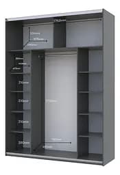 Шафа-купе Doros G-Caiser Графіт Графіт 2 ДСП / 3 частини 180х60х240 (42005089) - мініатюра 9