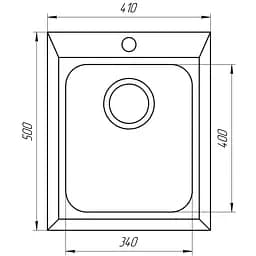 Гранітна мийка Globus Lux Lama графіт 410x500 мм А0001, Графит - мініатюра 5