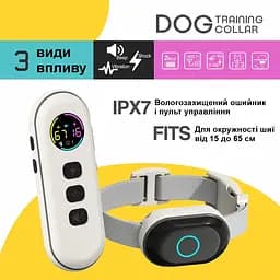 Електронний нашийник для середніх собак дресирувальний з трьома видами впливу DOBE DB900S, чорний (101118) - мініатюра 2