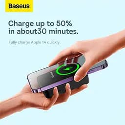 Зовнішній аккумулятор Baseus Magnetic Mini Wireless Power Bank 20000mAh PPCX150001 чорний - мініатюра 8