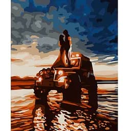 Картина по номерам Strateg ПРЕМИУМ Пара на машине размером 40х50 см (DY306) 4823113842253