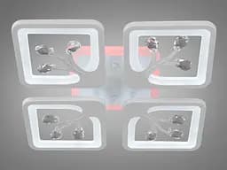 Стельова LED-люстра Diasha S8157/4WH 3color з пультом і димером, біла, 85W, 4675 lm, квадратні акрилові плафони 37x37 см - мініатюра 4