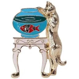 Брошь Кот и рыбка золотой (494693312)