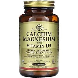 Кальцій, магній та вітамін D3 Solgar 150 таблеток