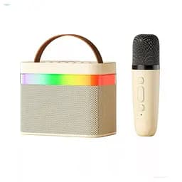 Портативная колонка K18 с микрофоном Bluetooth USB SD FM детская колонка караоке блютуз колонка 5 Вт Белый