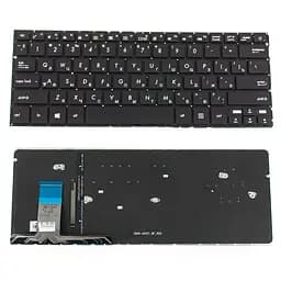 Клавіатура для ноутбука ASUS (UX330CA series) rus, black, без фрейма, підсвічування клавіш