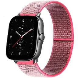 Ремінець нейлоновий на липучці BeWatch Xiaomi Amazfit BIP/GTS/GTR 20 мм Рожевий (1011313.2UW)