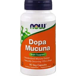 Натуральна добавка Now Мукуна Пекуча Dopa Mucuna 90 капсул
