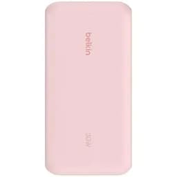 Belkin Акумулятор портативний літій-іонний Power Bank Belkin 20000мА·рік, 20Вт, з інтегрованим кабелем USB-C, рожевий
