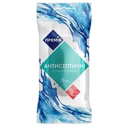 Серветки вологі Премія Антисептичні, 15 шт.