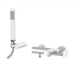 Змішувач для ванни Paffoni Tilt із регульованим душовим гарнітуром steel TI023ST, Нержавіюча сталь