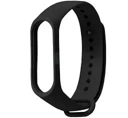 Силіконовий ремінець для фітнес браслета XiaomiXiaomi Smart Band 5 6 7 Black Чорний