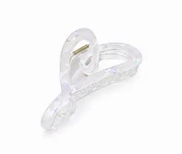 Заколка-крабик Сердце 12 см прозрачный акрил с вкраплениями Прозрачный