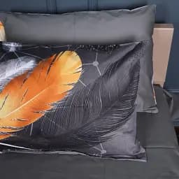 Наволочка MirSon Сатин 22-1381 Black and Feathered 50х70 см темно-серая (2200010477115)