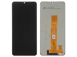 Дисплей для Samsung A125F Galaxy A12, чорний, з рамкою, Оригінал (переклеєне скло)