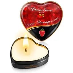 Масажна свічка-серце Plaisirs Secrets Strawberry (35 мл)