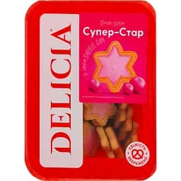 Печиво здобне Delicia Супер-Стар зі смаком Bubble Gum 250 г