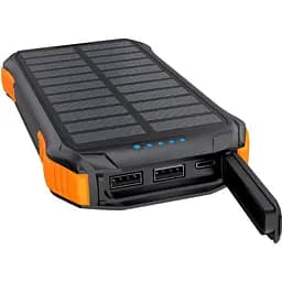 УМБ Choetech 10000mAh 2xUSB-A, 1xUSB-C, Solar panel, Qi-5W Black-Orange (B659-OR)