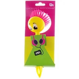 Щетка для посуды Offtop, 24,7х9х6,6 см, желтый с розовым (861948)