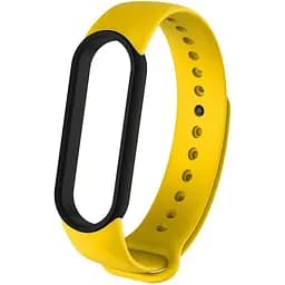Ремінець Uwatch Replacement Silicone Band For Xiaomi Mi Band 5/6/7 Yellow/Black Frame