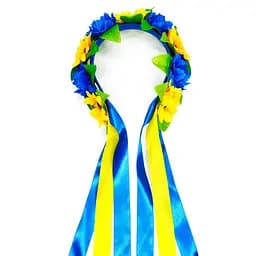 Обідок-вінок український "Квіти" 0205-759 з об'ємними квітами - мініатюра 2