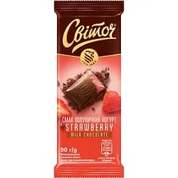 Шоколад молочний з начинкою Світоч Десерт Полуничний йогурт 90 г