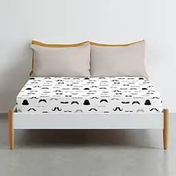 Простирадло Cosas на резинці 120х200 mustache, чорний (ChaplinFashion_120x200x20) - мініатюра 3