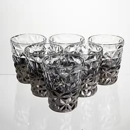 Набір склянок 6 штук 250 мл для лимонадів соку води коктейлів склянки скляні для напоїв Сірий Yiwu HP-19-184