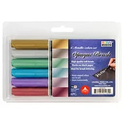 Набір маркерів на водній основі Opaque Brush металіки 6 кольорів Marvy