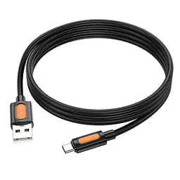 Дата кабель Borofone BX114 Structure USB to MicroUSB 2.4A (1m) Black - мініатюра 4