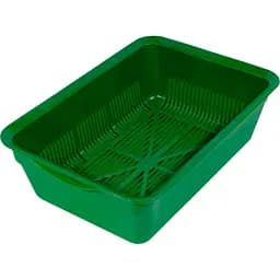 Туалет для котів Тігріс глибокий із сіткою зелений 40x27x13 см