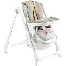 Стільчик для годування Joy K-01201, м'який чохол ПВХ, 4 колеса, з’ємний столик, кошик, в коробці